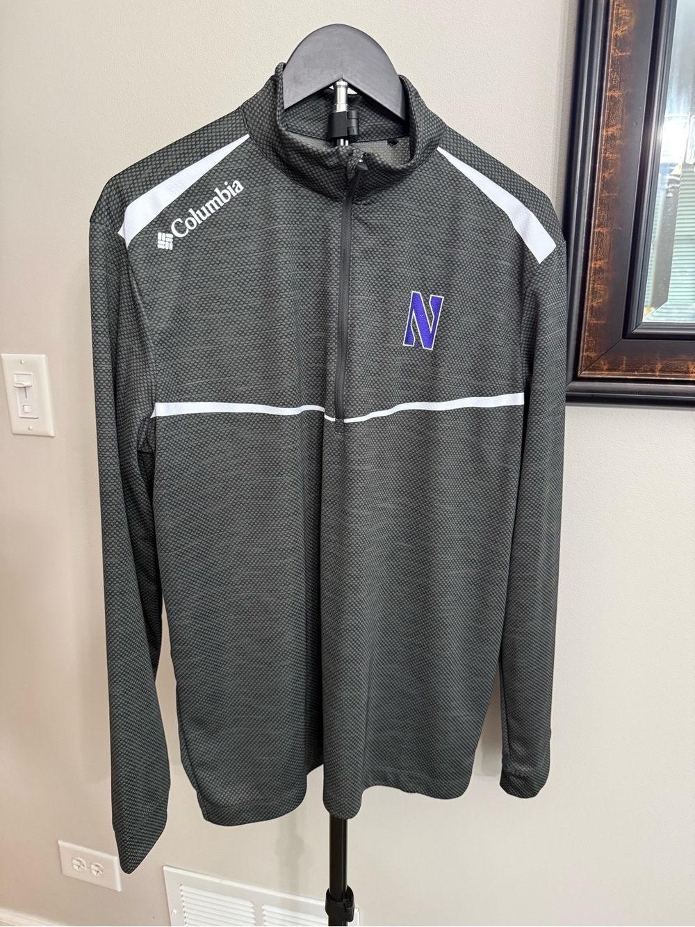 Columbia Men's Charcoal Half-Zip Performance Jacket with Northwestern Logo